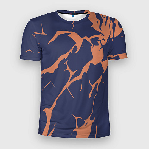 Мужская спорт-футболка Разломы на синем / 3D-принт – фото 1