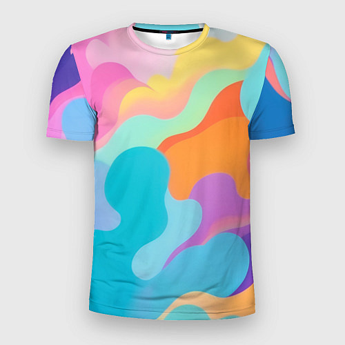 Мужская спорт-футболка Разноцветные красивые облака / 3D-принт – фото 1