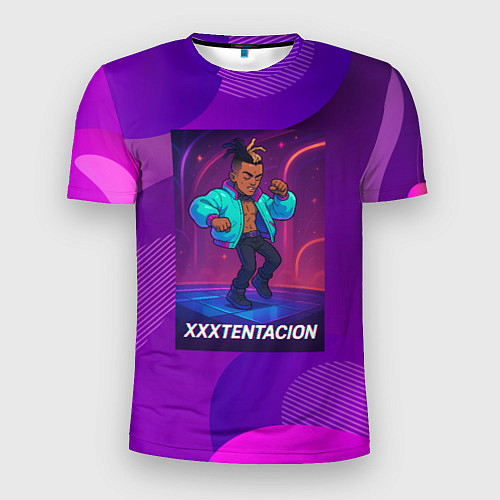 Мужская спорт-футболка XXXTentacion танцует в стиле 80х / 3D-принт – фото 1