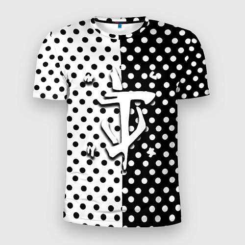Мужская спорт-футболка Doom точки черно белые / 3D-принт – фото 1