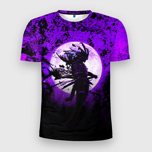 Мужская спорт-футболка Самурай при луне / 3D-принт – фото 1