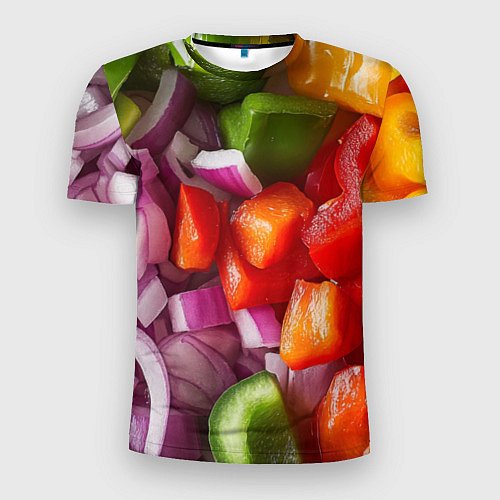 Мужская спорт-футболка Микс из овощей - текстура / 3D-принт – фото 1