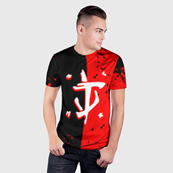 Футболка спортивная мужская Doom текстура краски, цвет: 3D-принт — фото 2