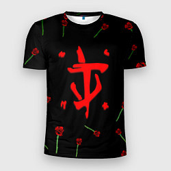 Мужская спорт-футболка Doom rose pattern