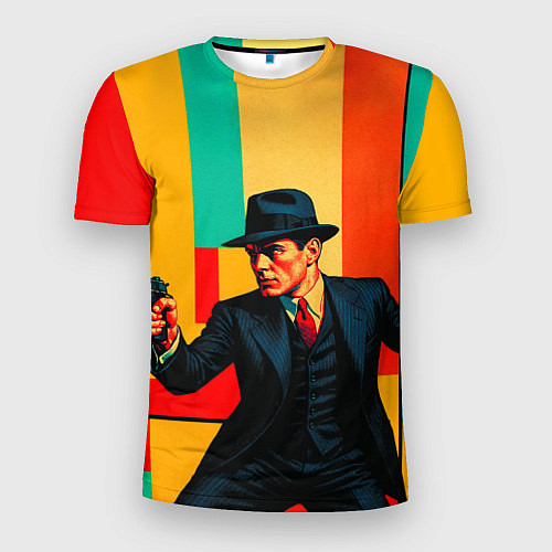 Мужская спорт-футболка Мужчина с пистолетом поп-арт / 3D-принт – фото 1