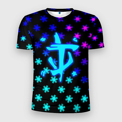 Мужская спорт-футболка Doom winter neon / 3D-принт – фото 1