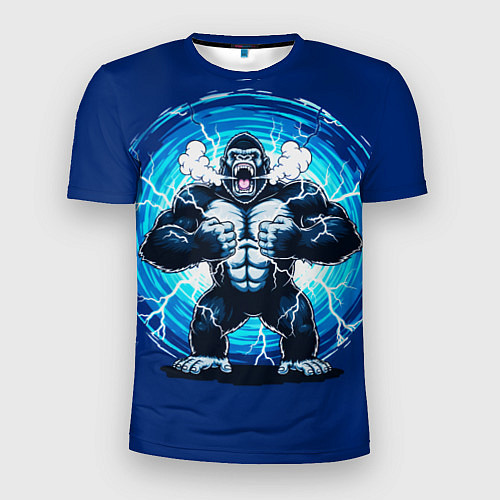 Мужская спорт-футболка Горилла показывает свою силу / 3D-принт – фото 1