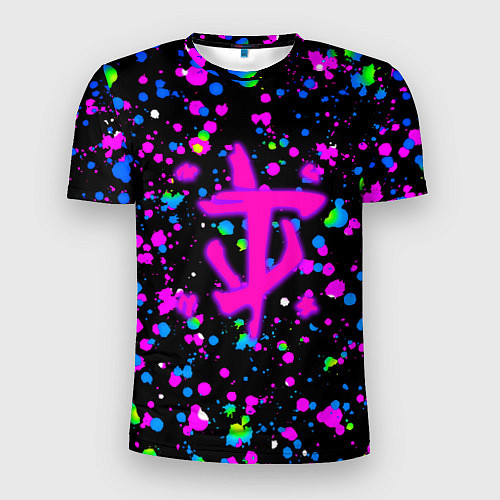 Мужская спорт-футболка Doom цветные краски / 3D-принт – фото 1