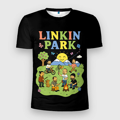 Мужская спорт-футболка Linkin Park, мультяшный стиль / 3D-принт – фото 1