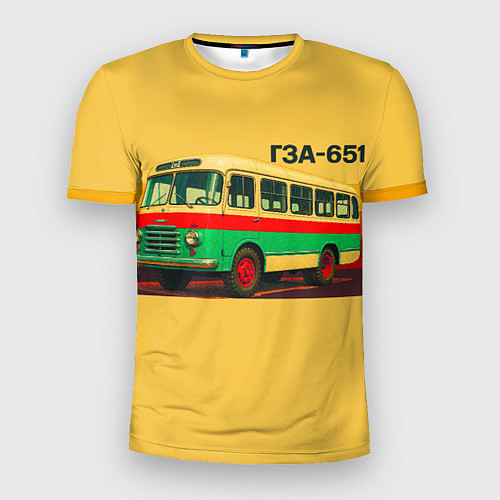 Мужская спорт-футболка Ретро автобус ГЗА-651 поп-арт / 3D-принт – фото 1