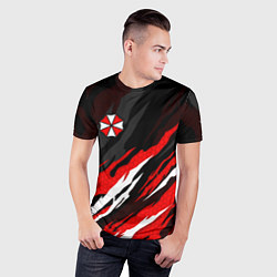 Футболка спортивная мужская Umbrella - красное пламя, цвет: 3D-принт — фото 2