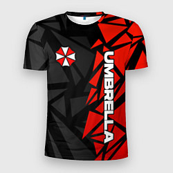 Мужская спорт-футболка Umbrella corp - красные фрагменты