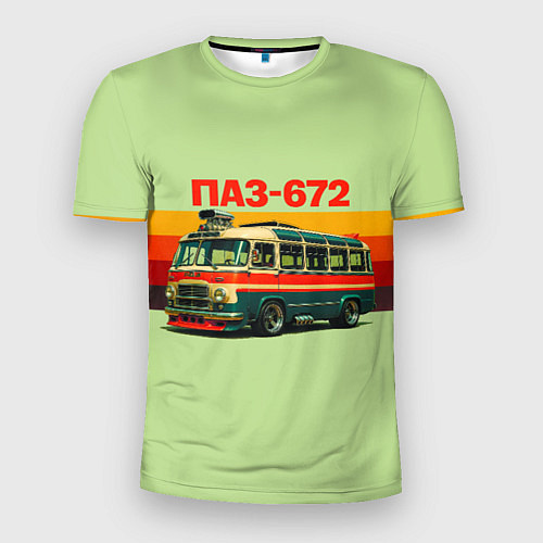 Мужская спорт-футболка Ретро автобус ПАЗ-672 поп-арт / 3D-принт – фото 1