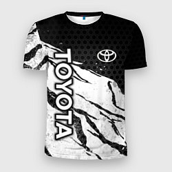 Мужская спорт-футболка Toyota - черный и белый