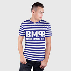 Футболка спортивная мужская ВМФ текстура тельняшки, цвет: 3D-принт — фото 2