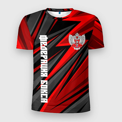 Мужская спорт-футболка Федерация бокса России - красный спорт / 3D-принт – фото 1