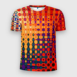 Футболка спортивная мужская Красно-жёлтый абстракция, цвет: 3D-принт