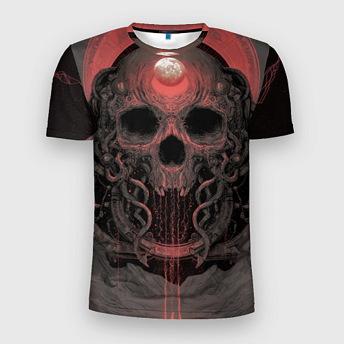 Мужская спорт-футболка Металл арт - череп / 3D-принт – фото 1