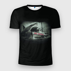 Футболка спортивная мужская Акула нападает на корабль, цвет: 3D-принт