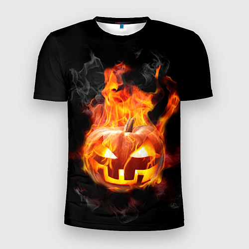 Мужская спорт-футболка Горящая тыква джек / 3D-принт – фото 1