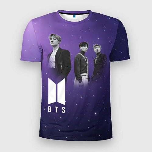 Мужская спорт-футболка BTS фон со звездами / 3D-принт – фото 1