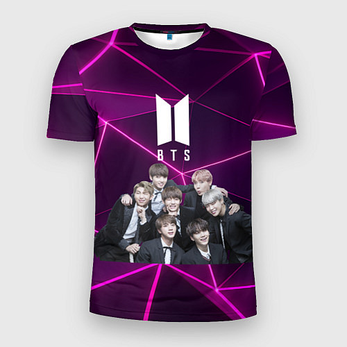 Мужская спорт-футболка BTS фиолетовые плиты / 3D-принт – фото 1