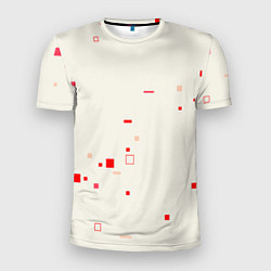Мужская спорт-футболка Color white red shapes