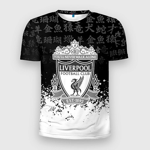 Мужская спорт-футболка Liverpool японские символы краски / 3D-принт – фото 1