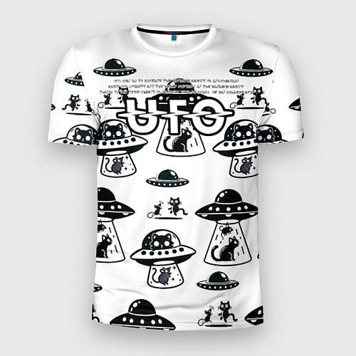 Мужская спорт-футболка UFO и котики / 3D-принт – фото 1