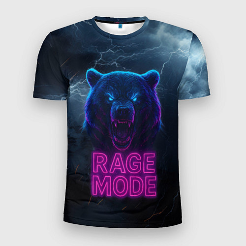 Мужская спорт-футболка Rage mode злой медведь / 3D-принт – фото 1