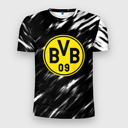 Мужская спорт-футболка Borussia штрихи красок текстура