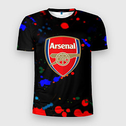 Мужская спорт-футболка Arsenal неоновые брызги красок