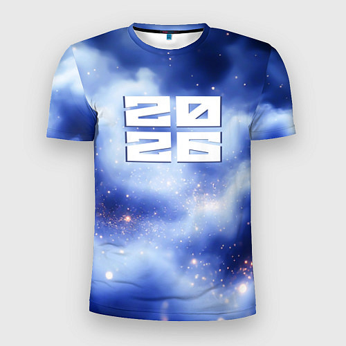 Мужская спорт-футболка 2026 сине-голубая дымка / 3D-принт – фото 1
