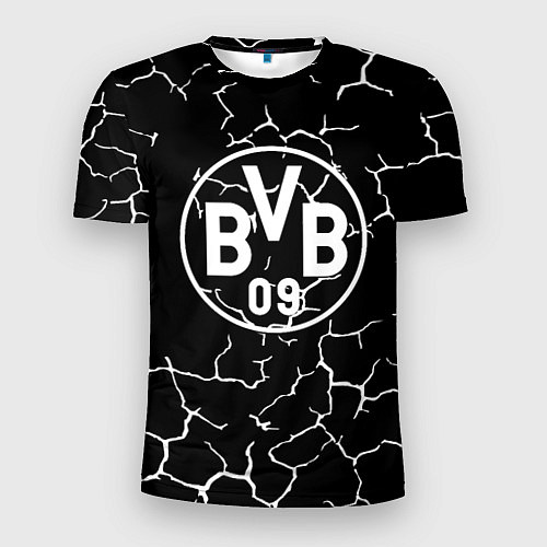 Мужская спорт-футболка Borussia черно белые / 3D-принт – фото 1