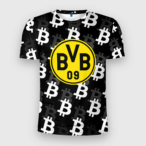 Мужская спорт-футболка Borussia биткоин паттерн / 3D-принт – фото 1
