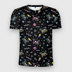 Футболка спортивная мужская Паттерн с черепами и геометрическими фигурами в ст, цвет: 3D-принт