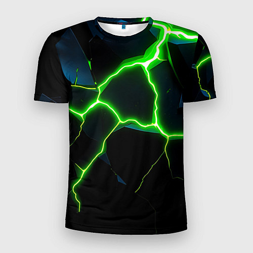 Мужская спорт-футболка Green split / 3D-принт – фото 1