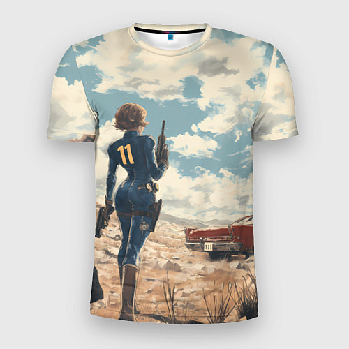Мужская спорт-футболка Fallout девушка в пустоши / 3D-принт – фото 1
