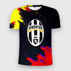 Футболка спортивная мужская Juventus краски текстура штрихи, цвет: 3D-принт