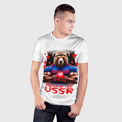Футболка спортивная мужская USSR медведь, цвет: 3D-принт — фото 2