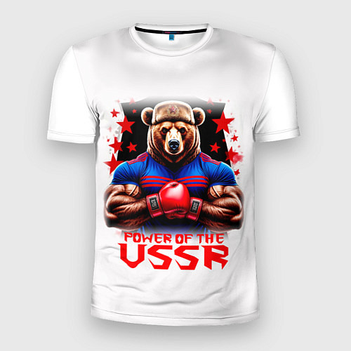 Мужская спорт-футболка USSR медведь / 3D-принт – фото 1
