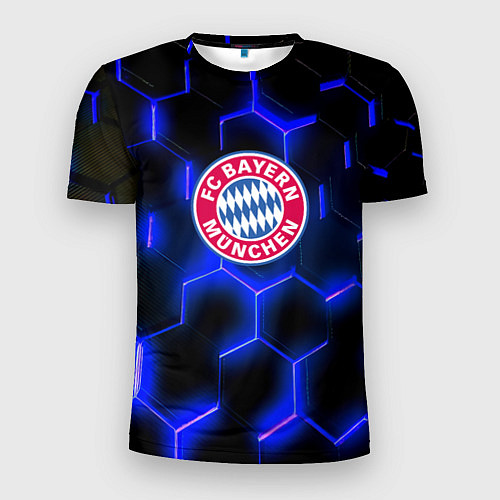 Мужская спорт-футболка FC Bayern Mnchen соты / 3D-принт – фото 1