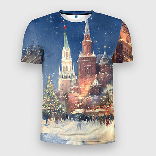 Мужская спорт-футболка Новый год - Москва / 3D-принт – фото 1