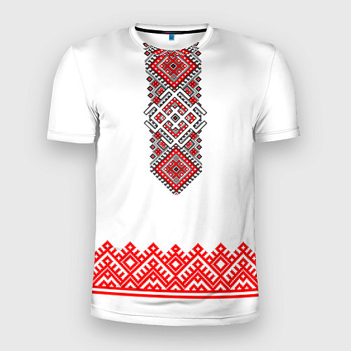Мужская спорт-футболка Славянская вышиванка с узорами и оберегом / 3D-принт – фото 1