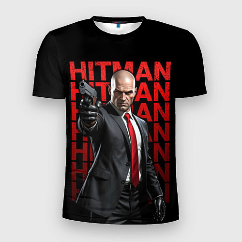 Мужская спорт-футболка Хитман с пистолетом / 3D-принт – фото 1