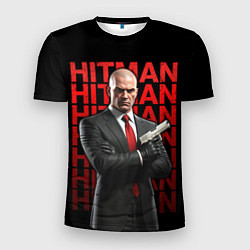 Футболка спортивная мужская Хитман скрестив руки, цвет: 3D-принт