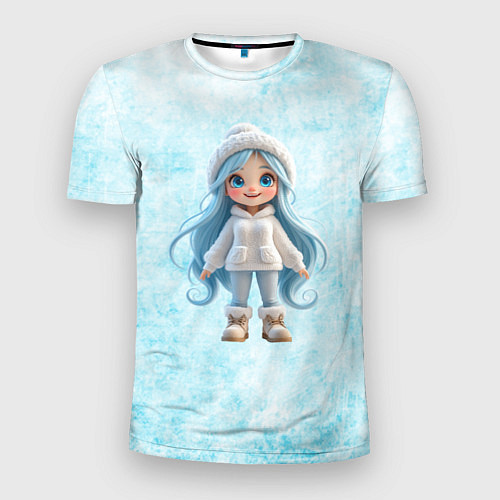 Мужская спорт-футболка Девочка-зима / 3D-принт – фото 1