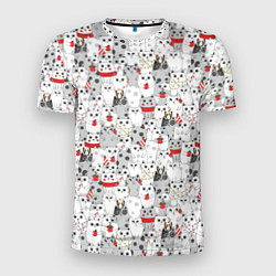 Футболка спортивная мужская Новогодние котики, цвет: 3D-принт