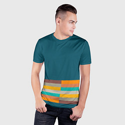 Футболка спортивная мужская Индиго и шумовой градиент заката с текстурой, цвет: 3D-принт — фото 2