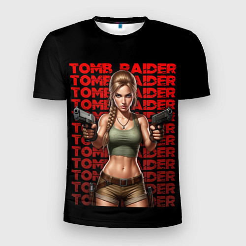 Мужская спорт-футболка Лара с пистолетами / 3D-принт – фото 1